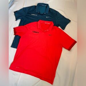 Tiger Woods Collection Nike Coral and Blue Liberty Polo Shirts